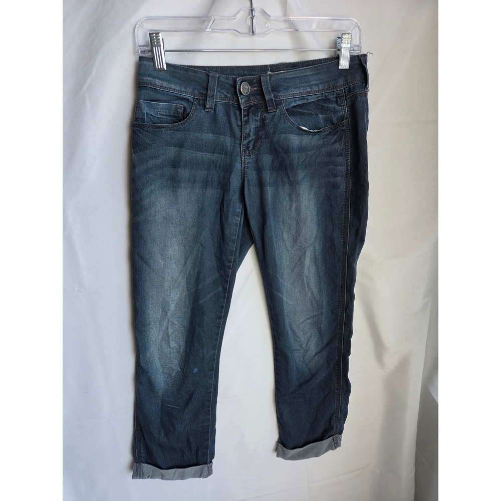 Indigo Rein Forever Jeans Womens  Blue Dark Slim Low Cropped